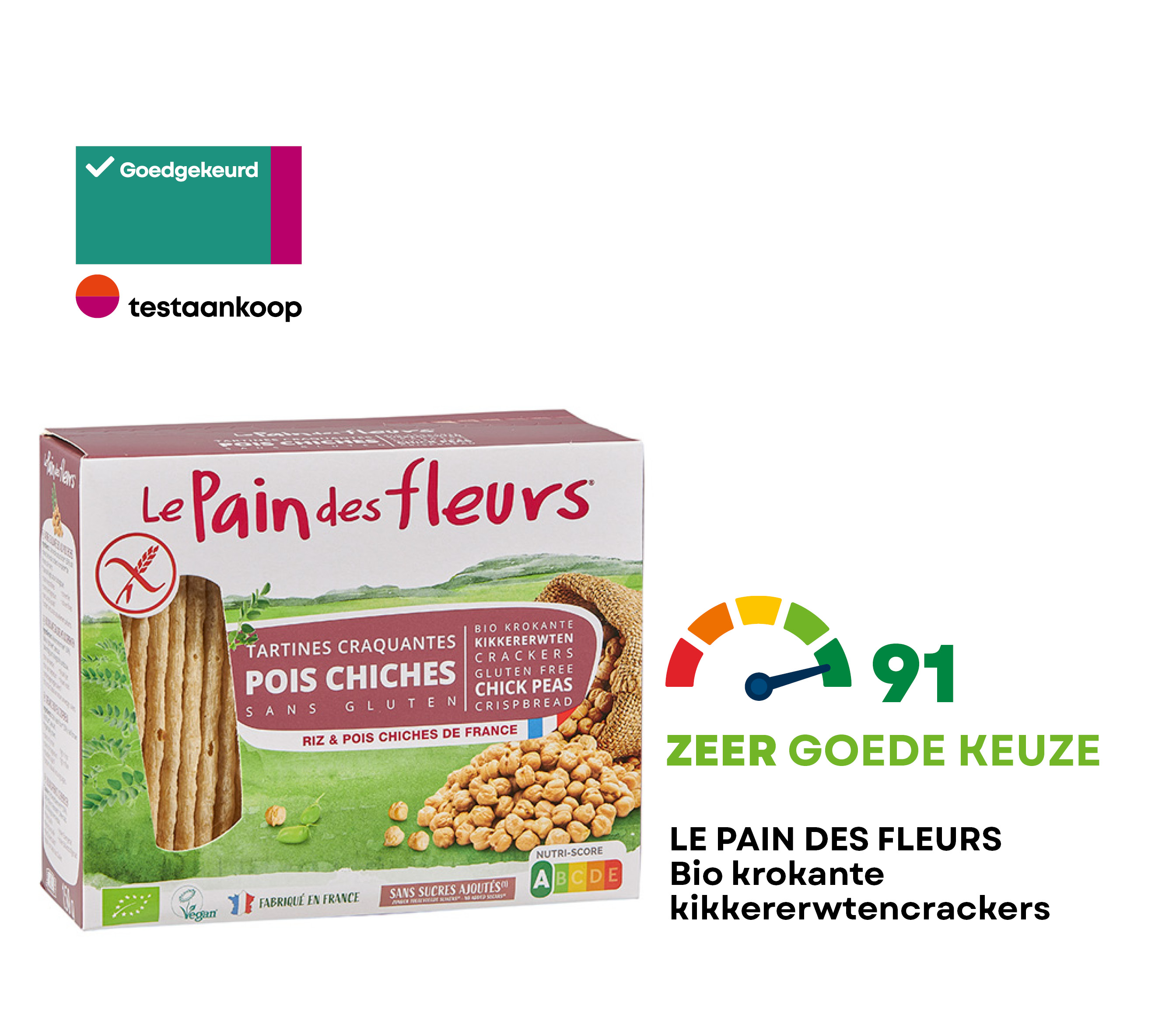 kikkererwten crackers Pain des Fleurs